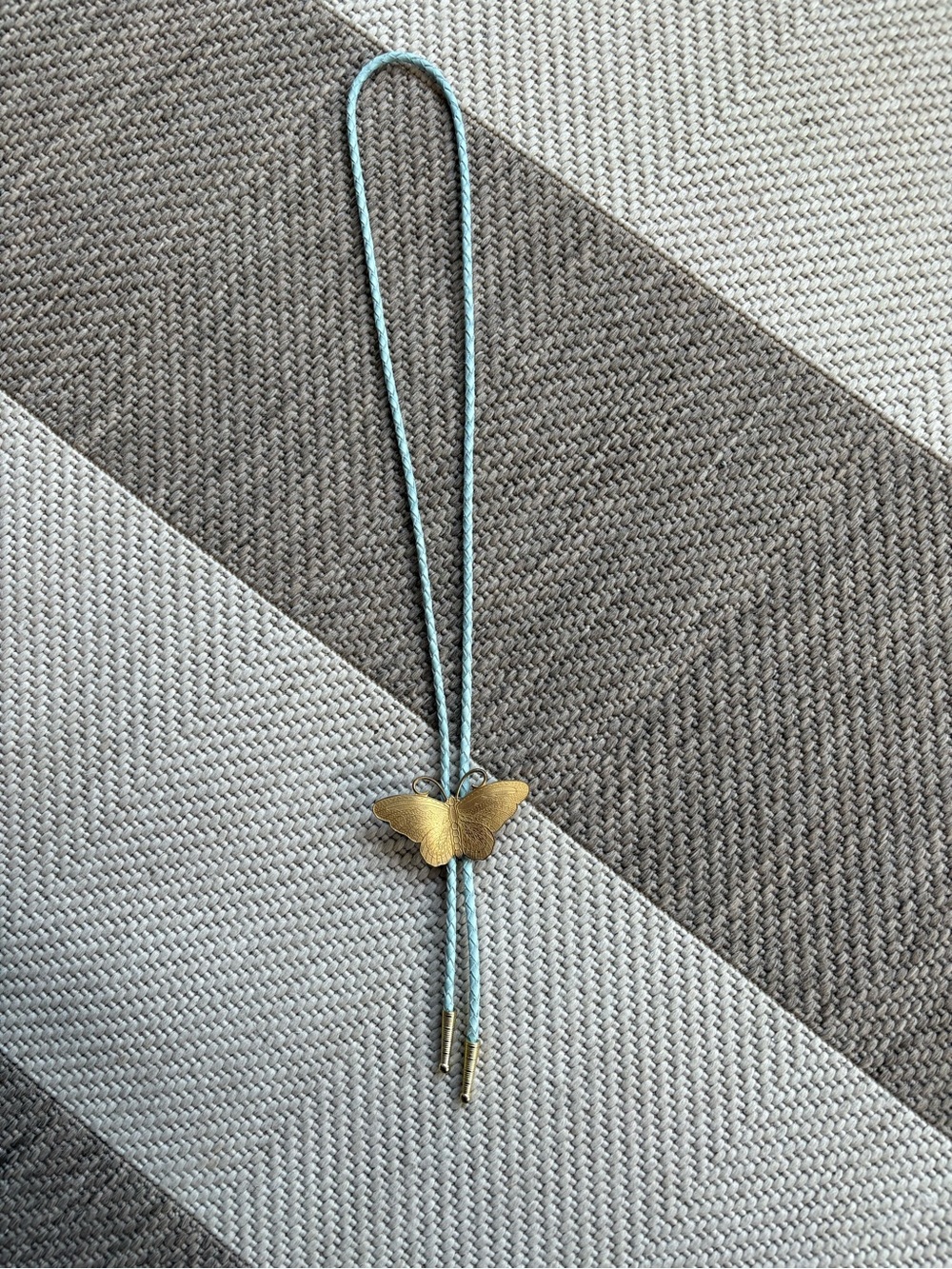 Gold Butterfly Pendant Bolo Necklace